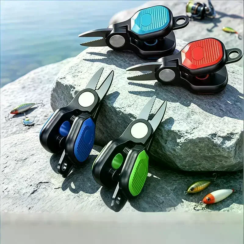 Portable Stainless Steel Lure Scissors Fishing Line And PE Line Serrated Blade MINI Fishing Scissors
