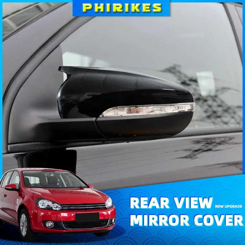 

2x Carbon Look Side Wing Mirror Cover For VW For Volkswagen Golf 6 MK6 GTI GTD 2009-2013 Side Rear View Mirror Cap Cover