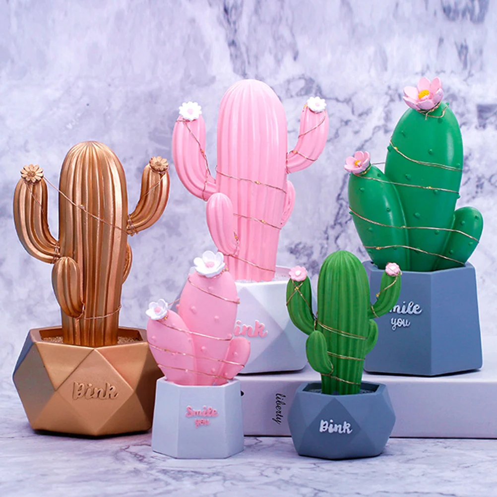 Dekoration Sternlicht Ornamente Kaktus Herz Desktop Harz Rosa Student