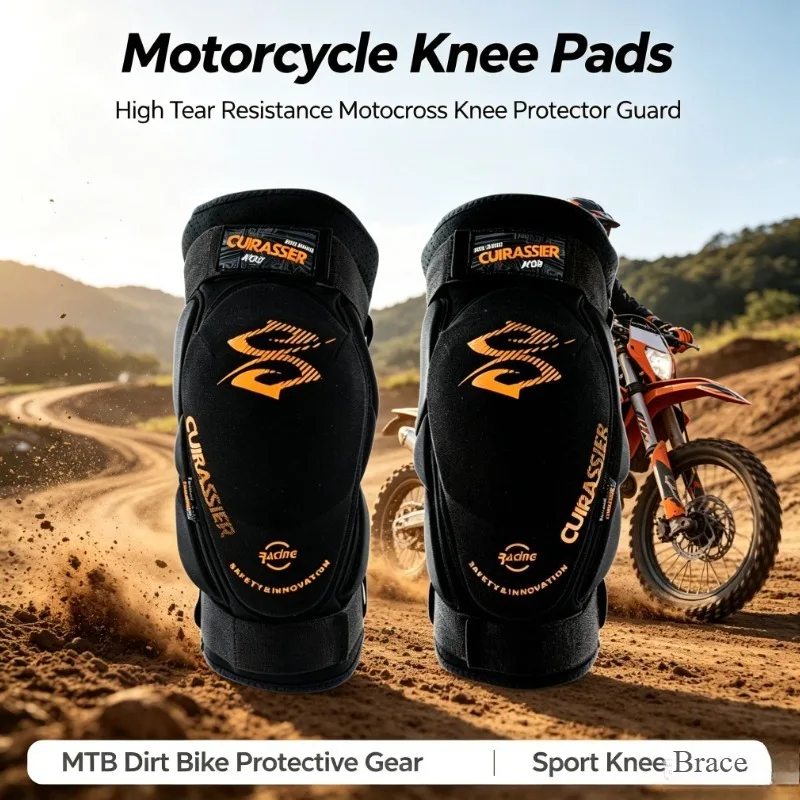 Motorcycle Knee Pads High Tear Resistance Motocross Knee Protector Guard MTB Dirt Bike Protective Gear Sport Knee Brace