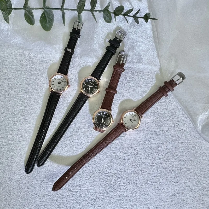 Exquisite Little Ladies Dress Watch Retro Leather Female Clock Brand Woman Fashion Mini Design Wrist Watch