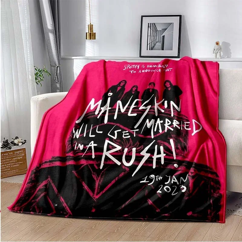 Maneskin Logo Blanket, Lightweight Warm Insulation Sofa Bed Office Car Knee Pads Blankets,Decke,couverture,stragulum