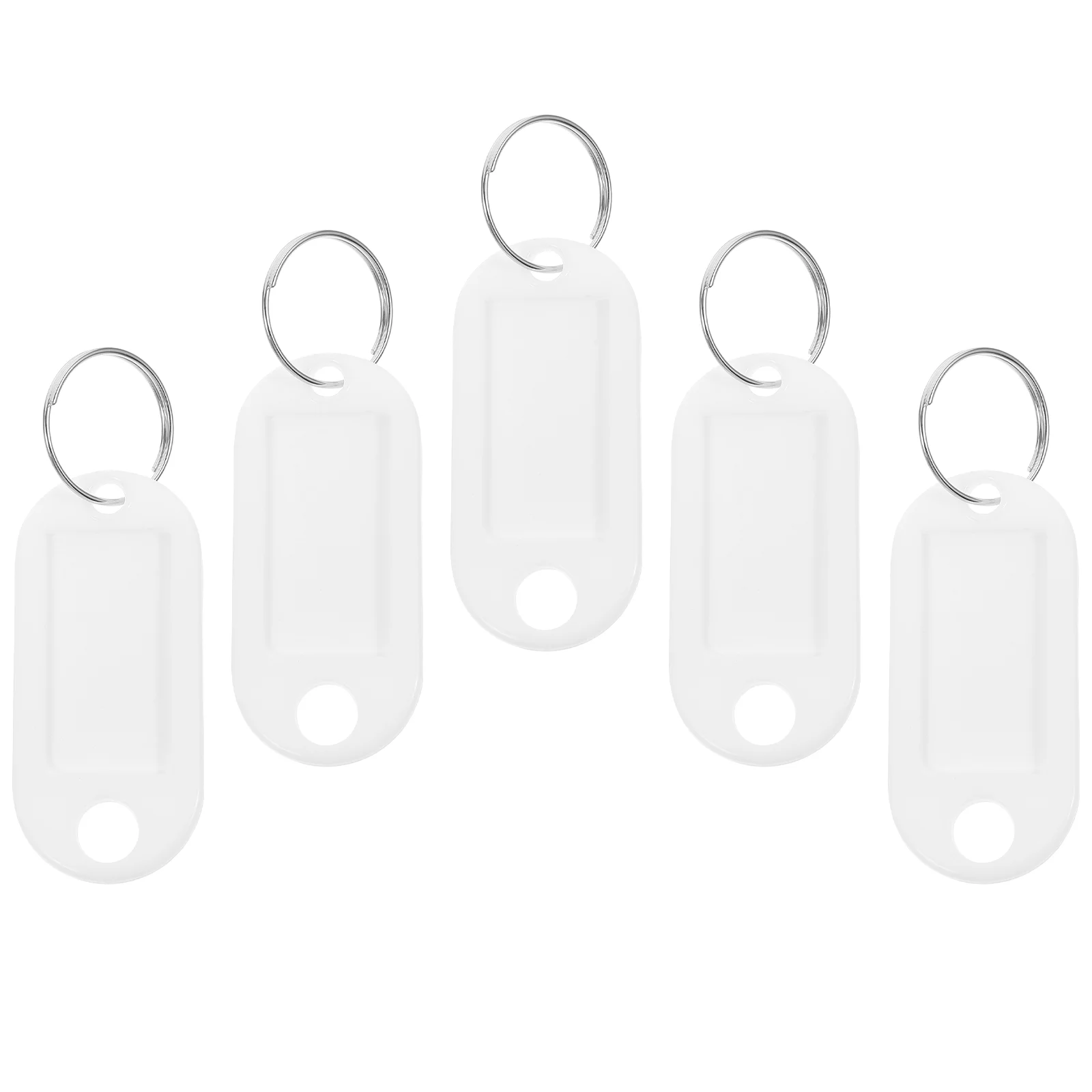 30pcs Plastic Keychain ID Tags Name Label Language Number Mark Classification Tag (White) plastic keychain tags