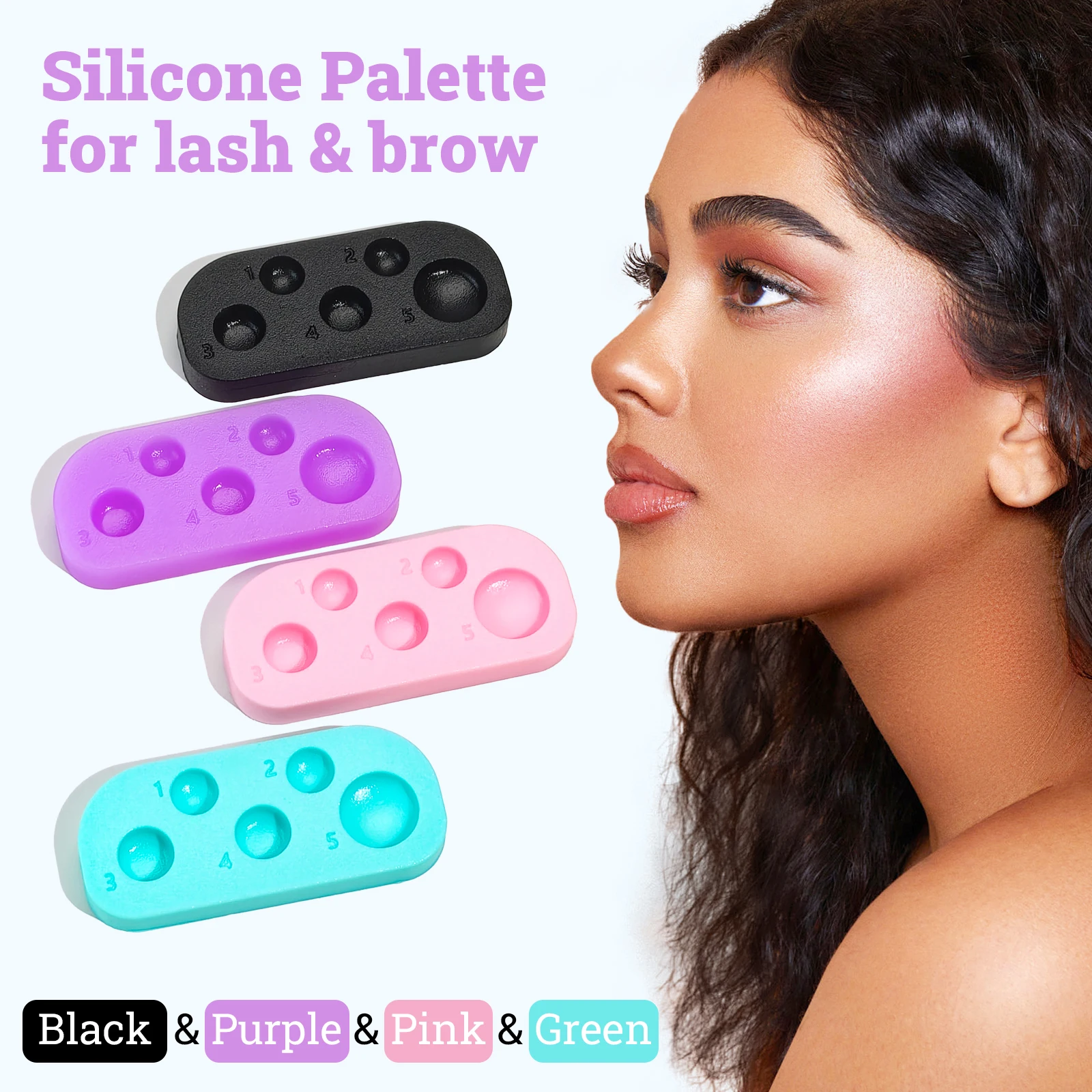 PERMANIA 1 Stück Wimpernlifting-Palette 5-Funktionen-Wimpernlifting- und Färbewerkzeug Professionelle Silikonplatte für Wimpernverlängerungsarbeiten – Detail 1