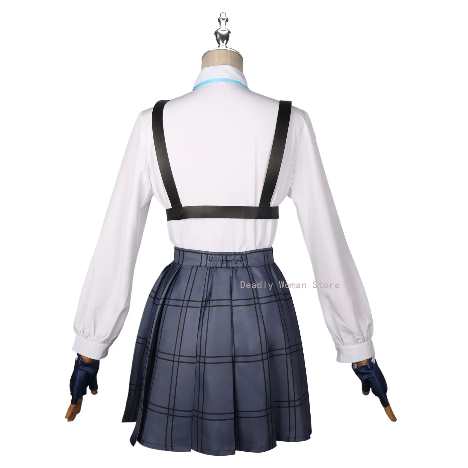 Takanashi Hoshino Cosplay Costume com Peruca para Mulheres, Uniformes Escolares Anime, Arquivo Azul, Halloween Party Outfits, Em Stock, S-XL