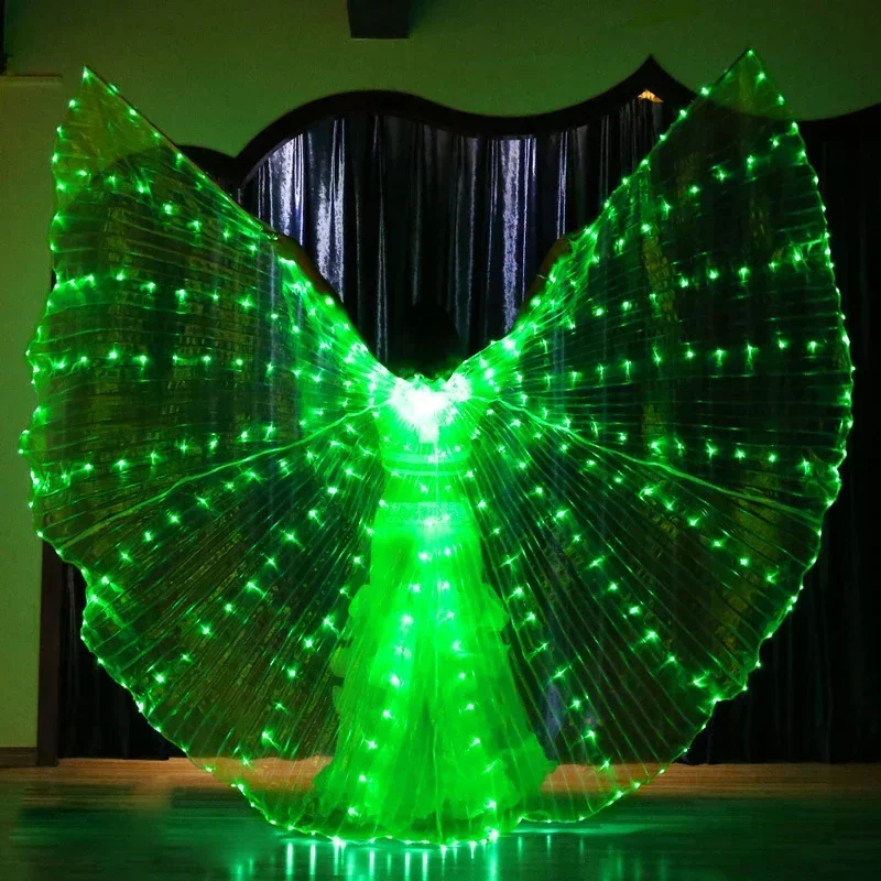 LED Isis Dança do Ventre Asas Borboleta para Adultos, Acessório de Dança, Fantasia com Varas, Bolsa