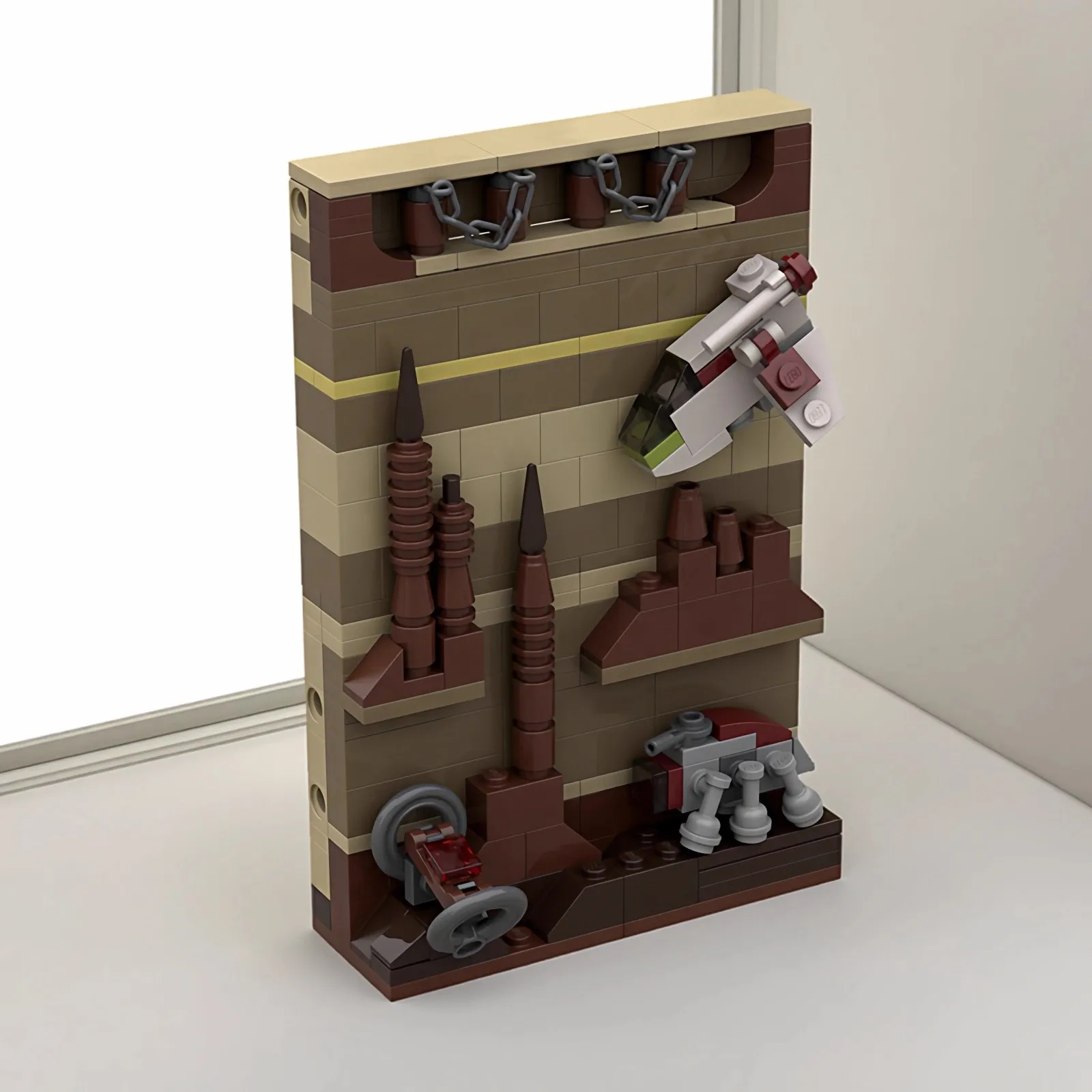 MOC Space War Series Creative Architectural Scene Geonosised Story Postcard Building Blocks Model Children's Toys Birthday Gift