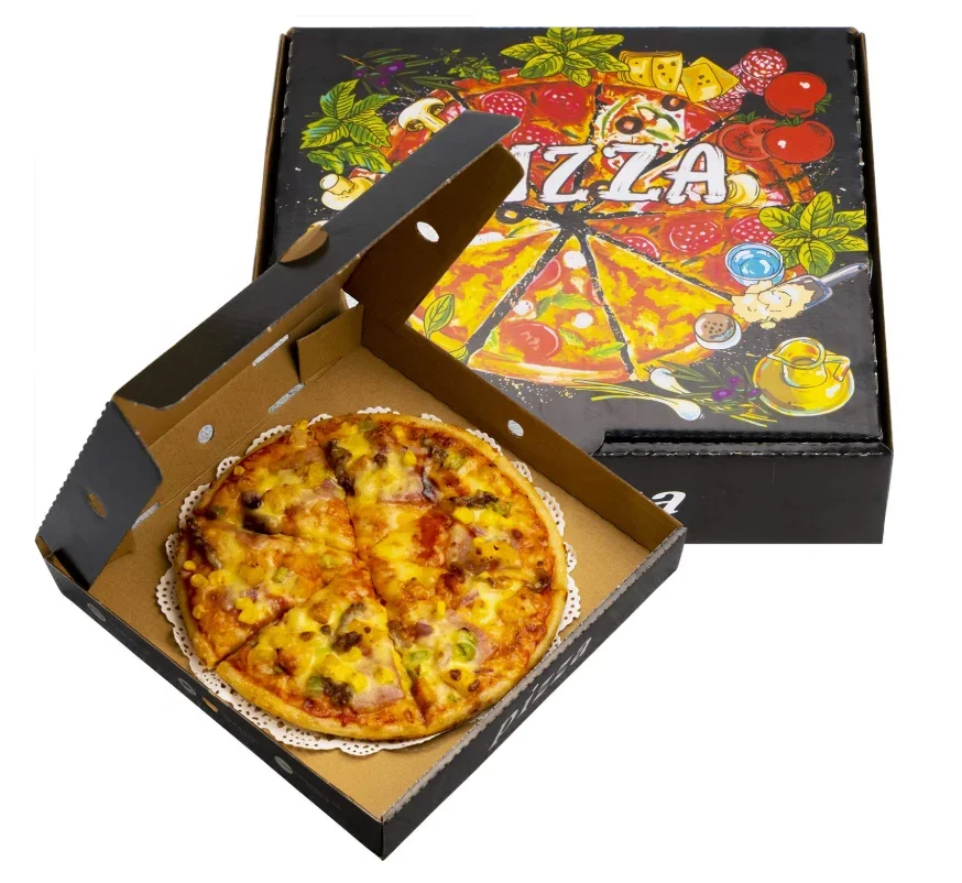 8 12 14 16 Inch Wholesale Custom Printed Pizza Box Cheap Corrugated Packaging Paper Pizza Boxes with Logo