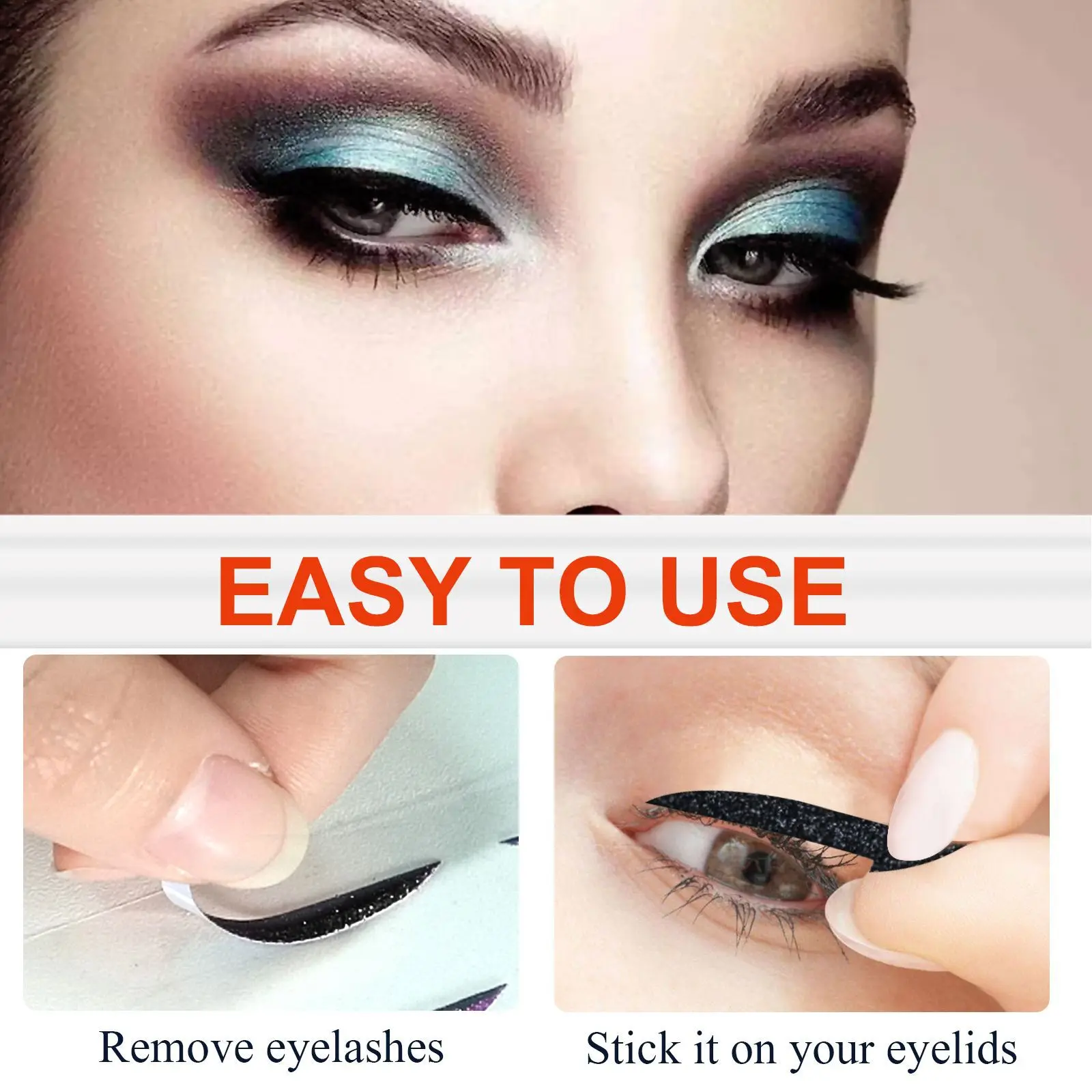 Adesivi per eyeliner colorati creativi alla moda, adesivi per eyeliner portatili da discoteca per feste, cinque paia di kit per il sollevamento delle ciglia