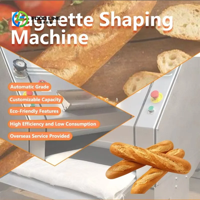Customized Commercial Automatic Baguette Shaping Machine 304 Stainless Steel For French Bread Bakery