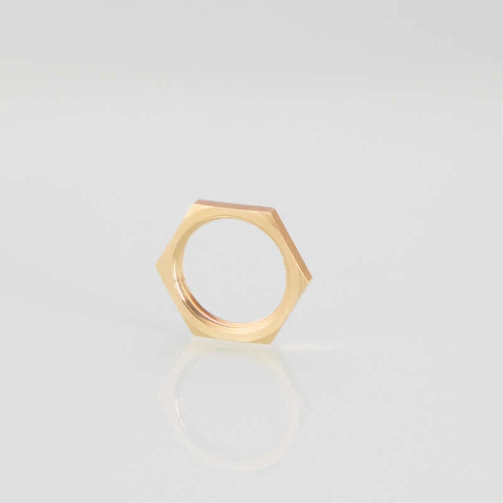 1/3/5/10 Uds 1/8 "1/4" 3/8 "1/2" 3/4 "1" 1,2 "BSP tapa de vástago Hexagonal de rosca hembra tuercas de bloqueo hexagonales de latón accesorio de tubería