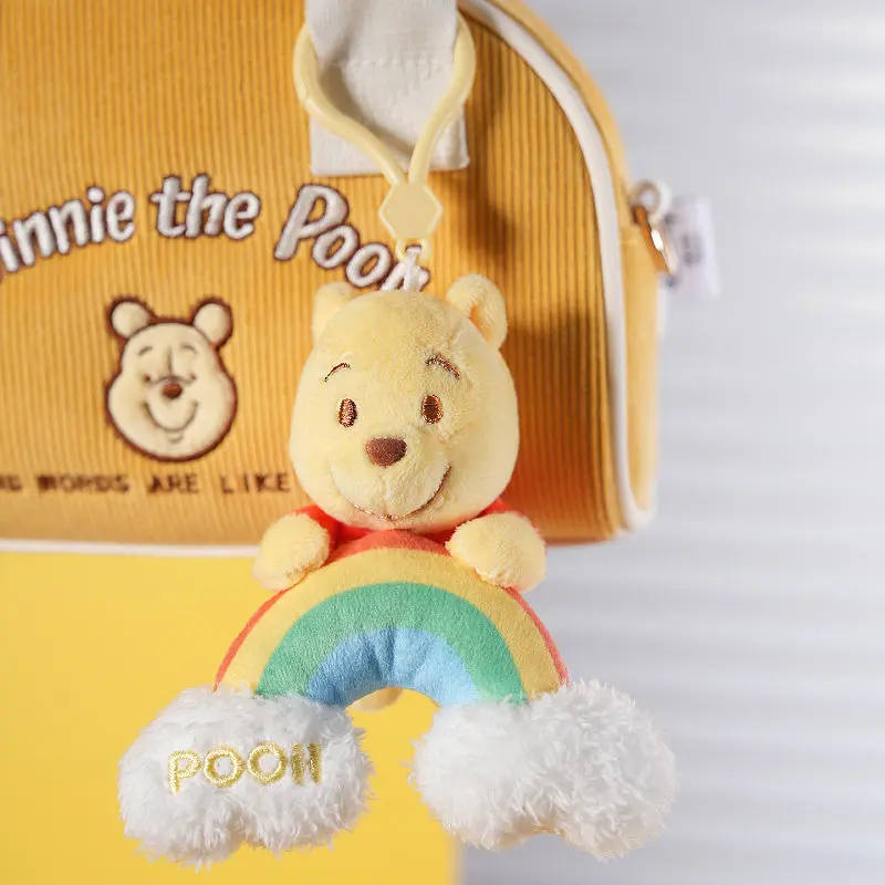 Potdemiel Authentic Disney Winnie the Pooh Cloud Plush Keychain Soft Stuffed Bag Pendant Mini Collectible Ornament Gift