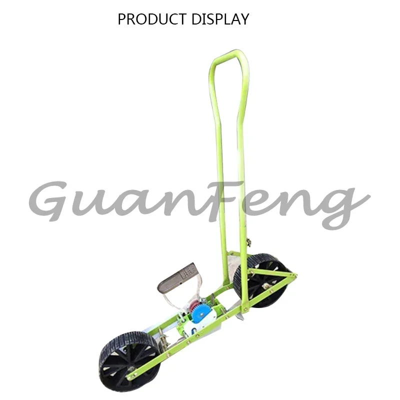 Small multi-functional single row vegetable pellet planter, hand-pushed vegetable planter