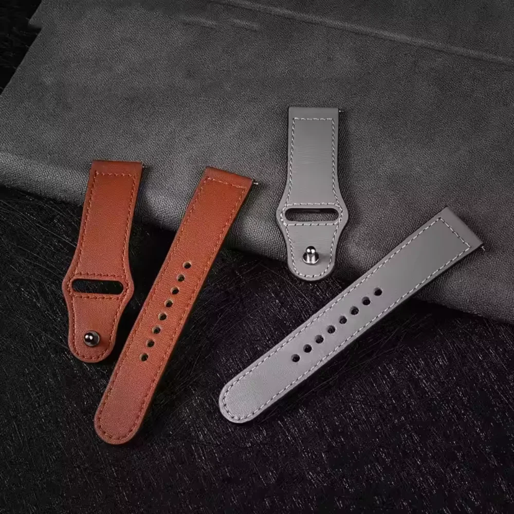 Correa de cuero de 22mm y 20mm para Samsung Galaxy Watch 7/6/5/4 Gear S3 Amazfit GTR/GTS, Correa Huawei Watch GT5 Pro