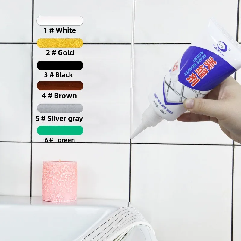 Waterproof Tile Caulk - 1-Component Grout Sealer for Bathroom, Anti Mold Quick Dry Sealant-Quick-Drying DIY Water-Based Sealant