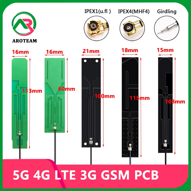 

10PCS Full Band 5G 4G LTE 3G GSM PCB Patch Flexible Omni WiFi Antenna 600~6000Mhz Internal Board IPEX1 IPEX4 U.fl MHF4 SMA