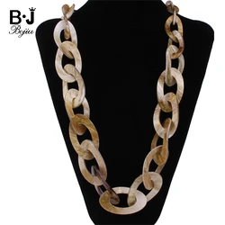 Long Round Plastic Link Chain Necklace, Acrylic Resin Statement, Neck Jewelry, Color, Big, Large, Thick, Chunky, New, NK1007