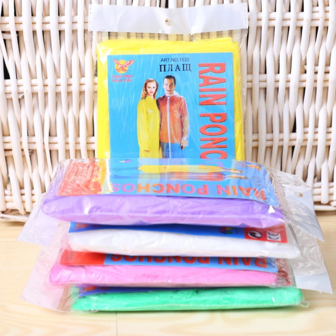Card Raincoat Disposable Portable Raincoat Whole Body Rain Cover Thickened Adult Size Poncho Amusement Park Tour