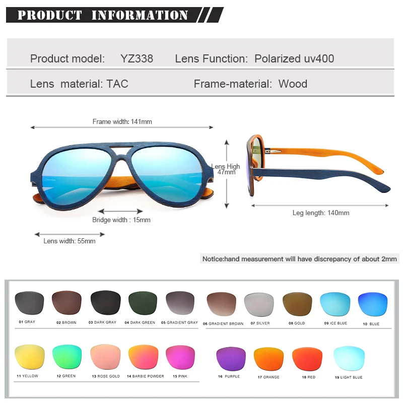 Polarized Sunglasses Women Men Layered Skateboard Wooden Frame Fashion Style Glasses For Ladies In Wood Box