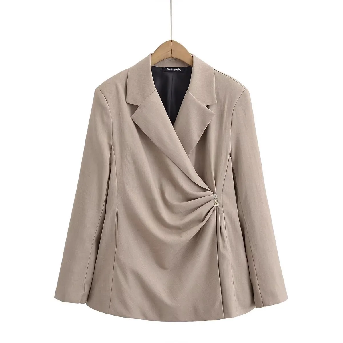 Long Sleeve No Hood Suit Regular Length Street with Wrinkle Treatment Lapel Collar Zipper Closure as Pictured Pattern Women Suit