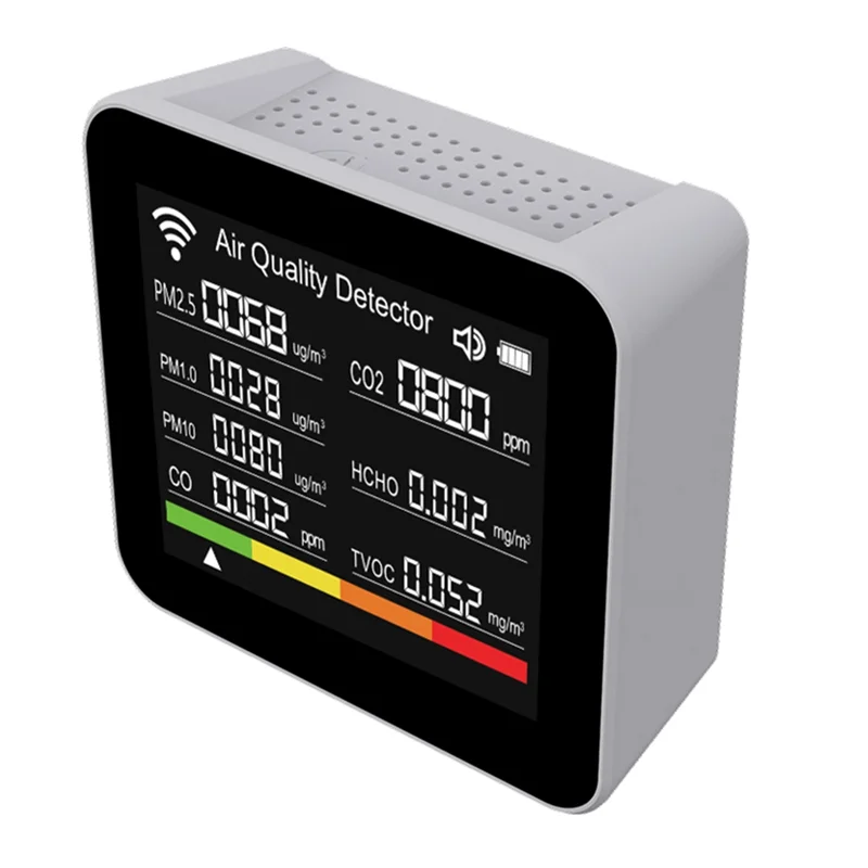 كاشف جودة الهواء تويا واي فاي 20 في 1 CO/CO2/TVOC/HCHO/PM2.5/PM1.0/PM10/درجة الحرارة/الرطوبة-A31R