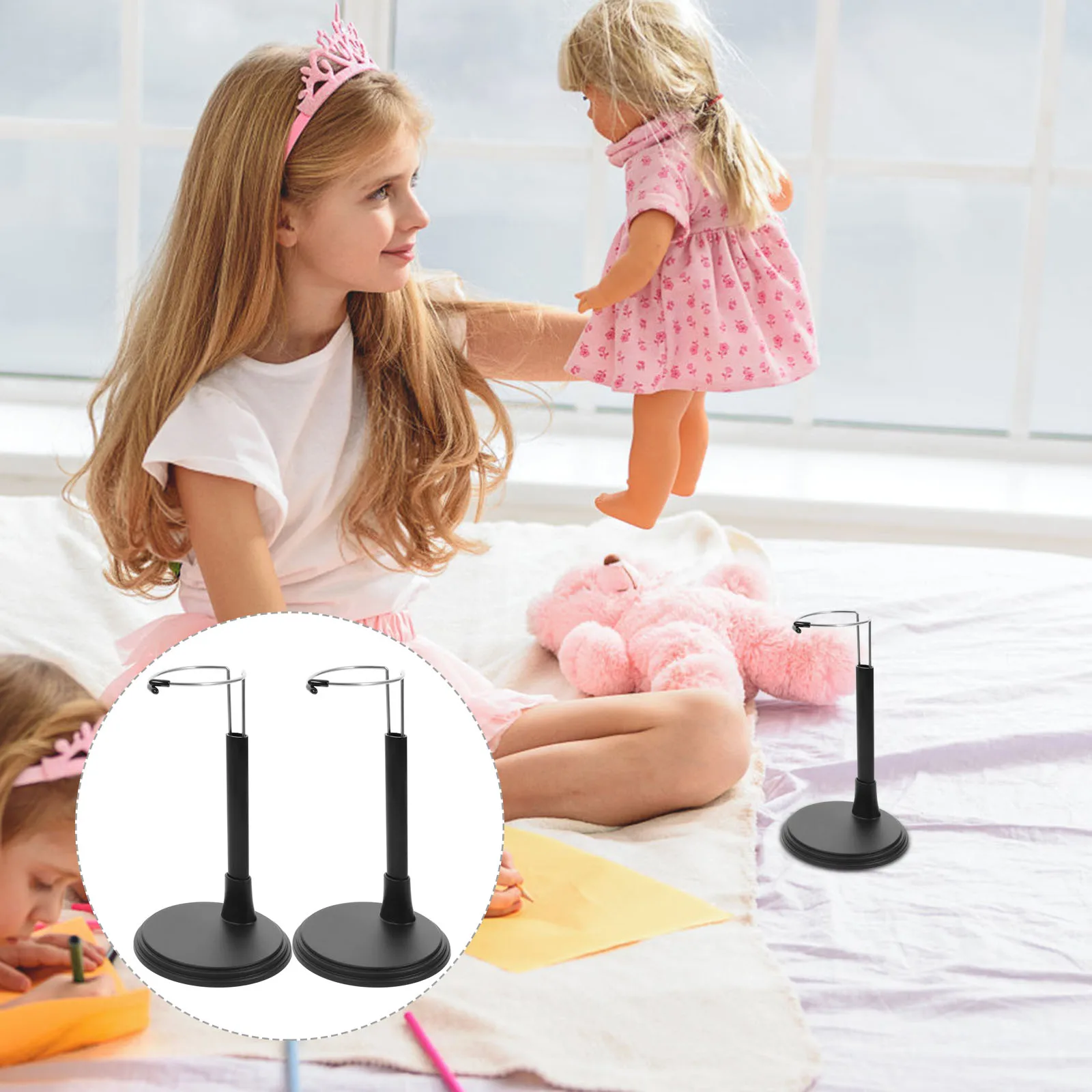 

2pcs Stand Holder Figures Display Support Base Model Shelf Organizer Iron Wire Expandable Adjustable Stand