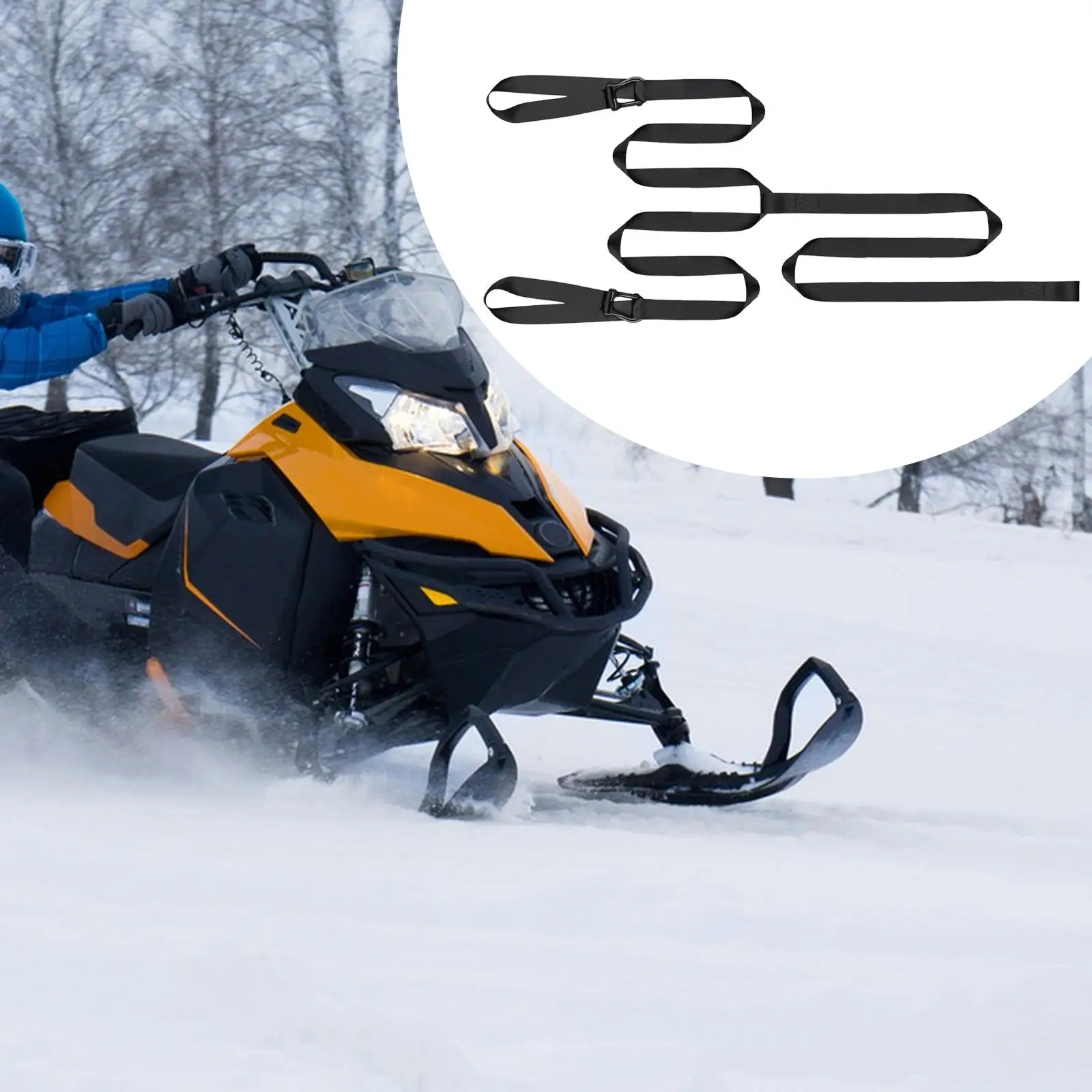 

Snowmobile Tow Strap with Two Hooks, Heavy Duty up Snowmobile Gear, Snow Sled Pulling Strap for