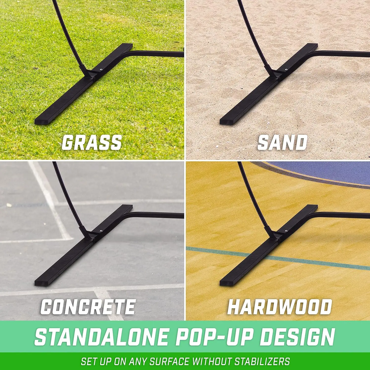 شبكة تدريب الكرة الطائرة قائمة بذاتها - 12 قدمًا أو 20 قدمًا، للاستخدام الداخلي/الخارجي، إعداد فوري وارتفاع قابل للتعديل #5