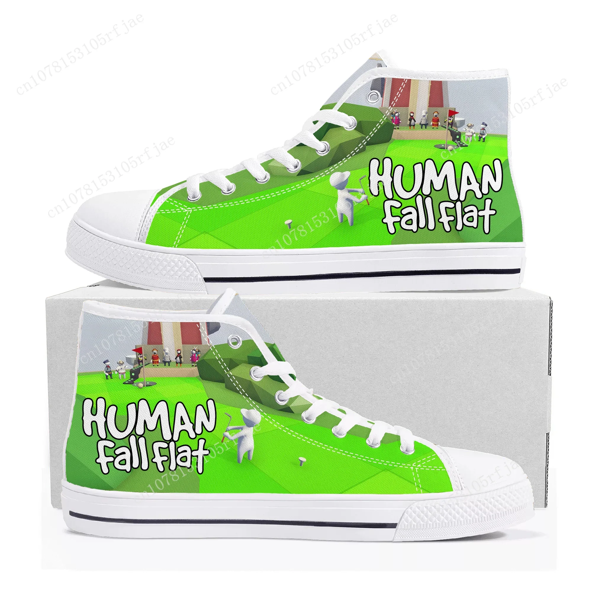 

Cartoon Game Human Fall Flat High Top Sneakers Mens Womens Teenager High Quality Canvas Shoes Casual Fashion Tailor Made Sneaker