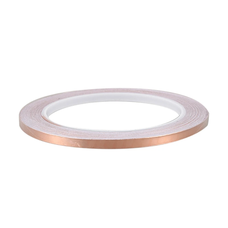 AB47-3Pcs 20 Meters Single Side Conductive Copper Foil Tape Strip Adhesive Emi Shielding Heat Resist Tape(4Mm/5Mm/6Mm)