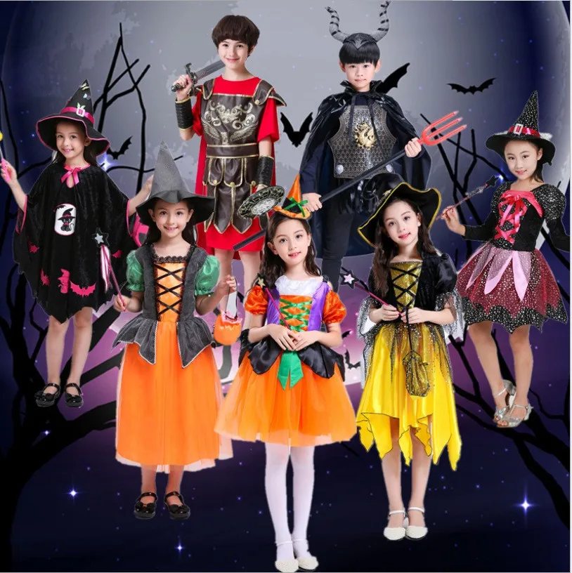 

Halloween Children's Performance Costume Witch Bull Demon King Roman Warrior Role Play Boys Girls Performance Clothes
