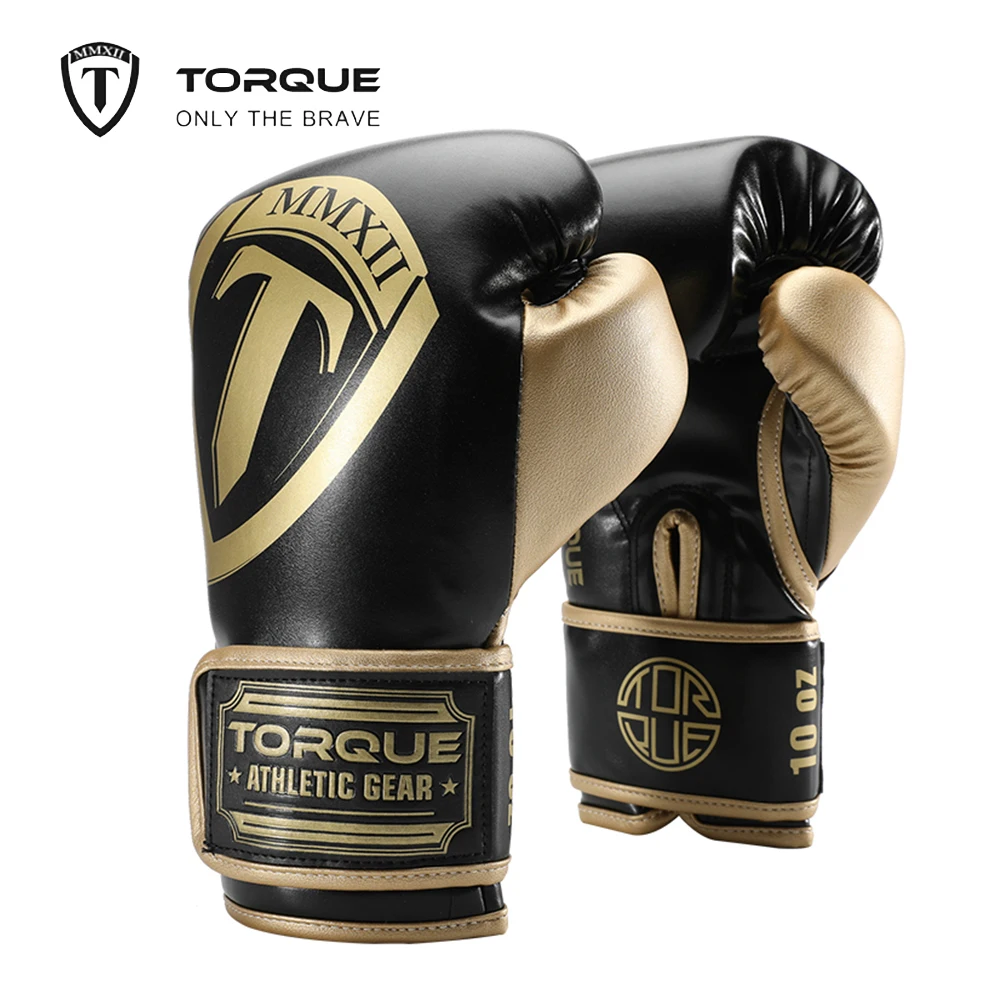 TORQUE Kickboxing Training Gloves PU Grade Boxing Gloves for Men Women Muay Thai Free Fight MMA Karate Sanda Adults Equipment