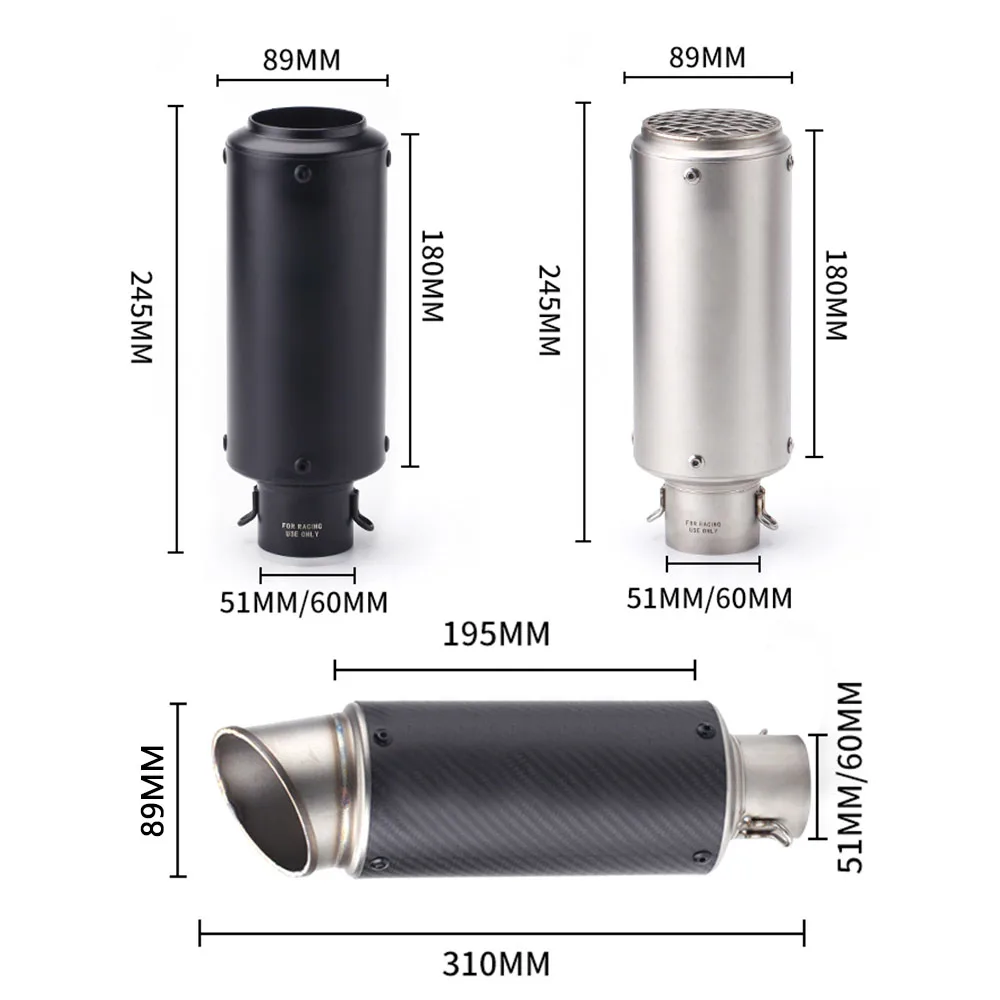 

Motorcycle M1/R1 Exhaust Pipe Motorbike 51mm Muffler For Ninja250 400 yzf R3 gsxr150 z900 z750 xj6 adv350