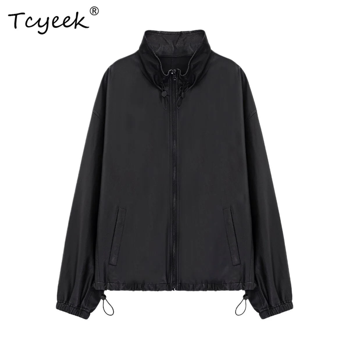 Tcyeek 100% Real Leather Jacket Women Clothing Fashion Soft Sheepskin Coat Oil Wax Autumn Woman Coats Loose Fit Casaco Feminino