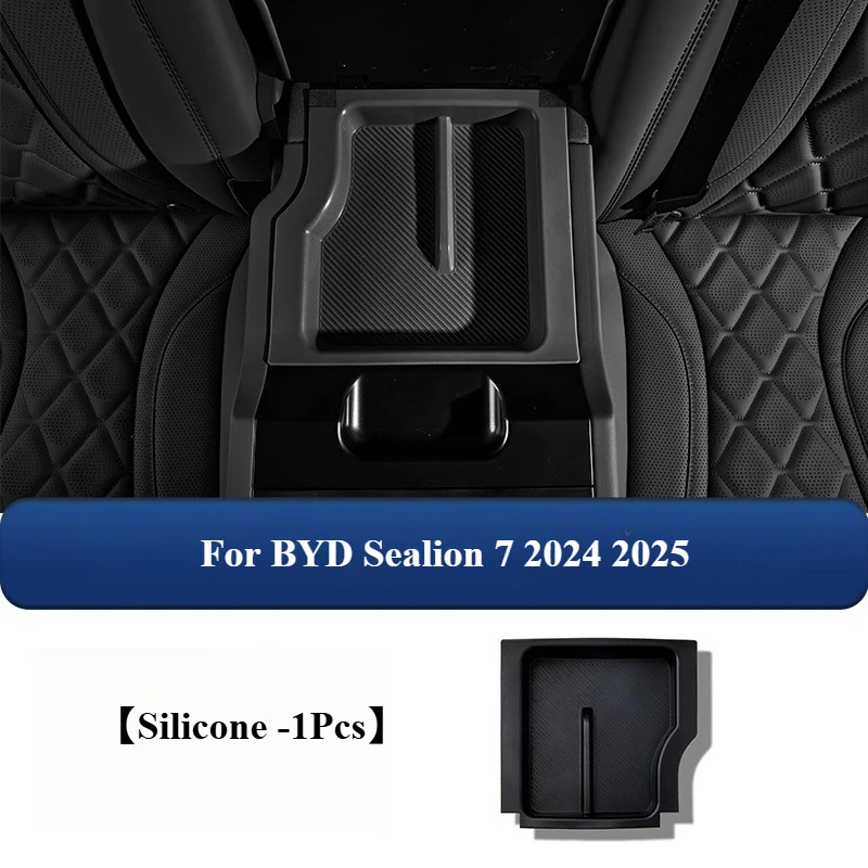 

For BYD Sealion 7 Car Rear Row Seat Armrest Silicone Storage Box Storage Slot Pad Decoration Car Interior Storage Accessories
