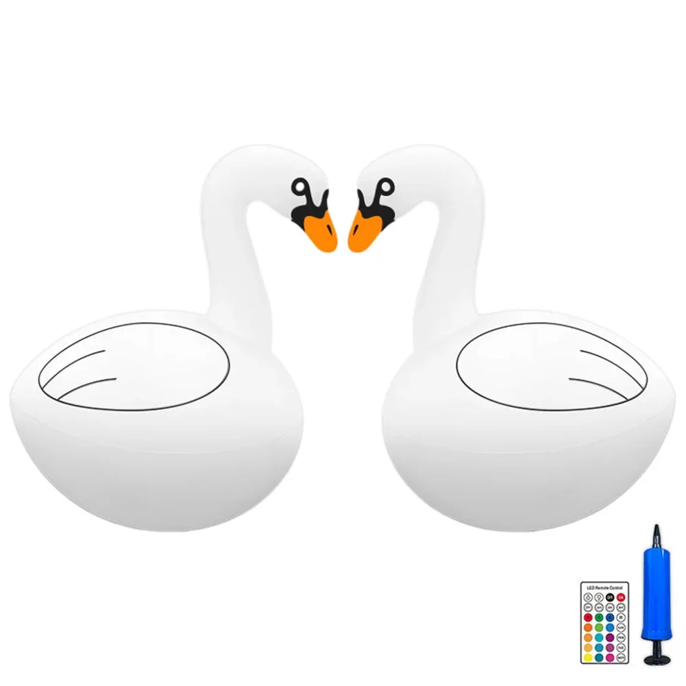 

Solar Swan Pool Lights Last Up To 12h LED Inflatable Floating Swan Lights for Outside Patio/Garden for Wedding Party Decoration
