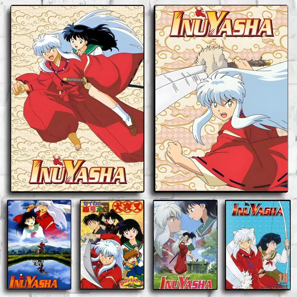 Comics I-Inuyasha Poster Self Adhesive Wall Stickers Removable Room Decor Aesthetic Space Murals Fancy Gift