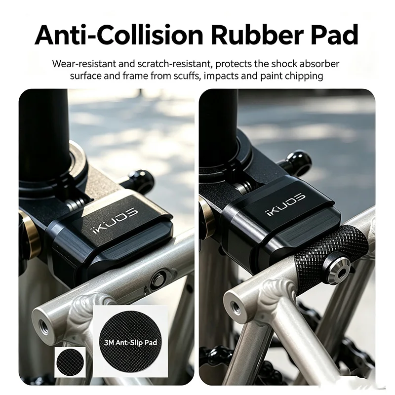IKUOS Bike Rear Shock Absorber, Titanium Alloy Shaft for Brompton P/T/C Line & JAVA‑NEO Folding Bicycle Riding Parts - view 4
