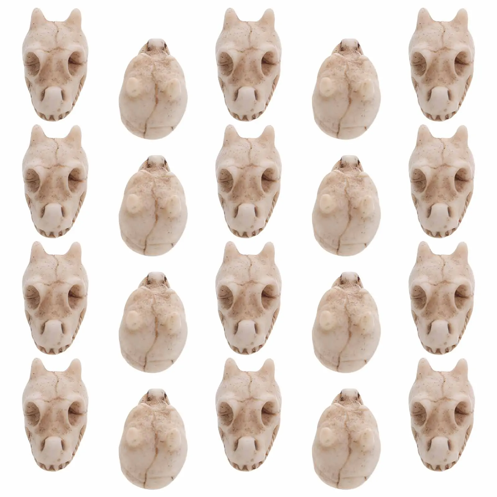 

20pcs Dragon Skull Resin Figurines Mini Animal Head Statues For Fish Tank Aquarium Bonsai Outdoor Garden Halloween Decor
