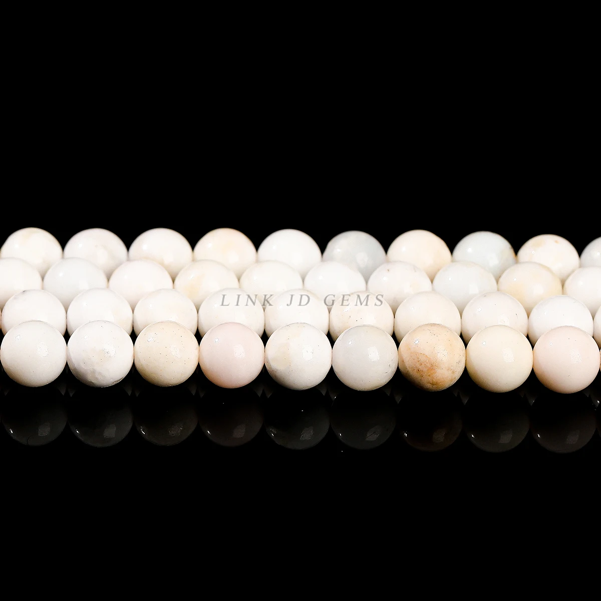 Natural Stone White and Pink Opal Bead Round Loose Spacer 4 6 8 10mm For Jewelry Making Diy Necklace Bracelet Accessory 15\