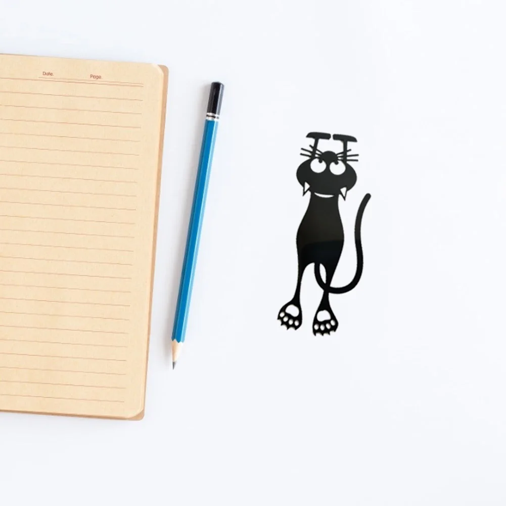 1-5PCS Kawaii Black Cat Bookmarks for Books 3D Plastic Stereo Animal Book Mark for Student Teacher's Gifts Creative Stationery