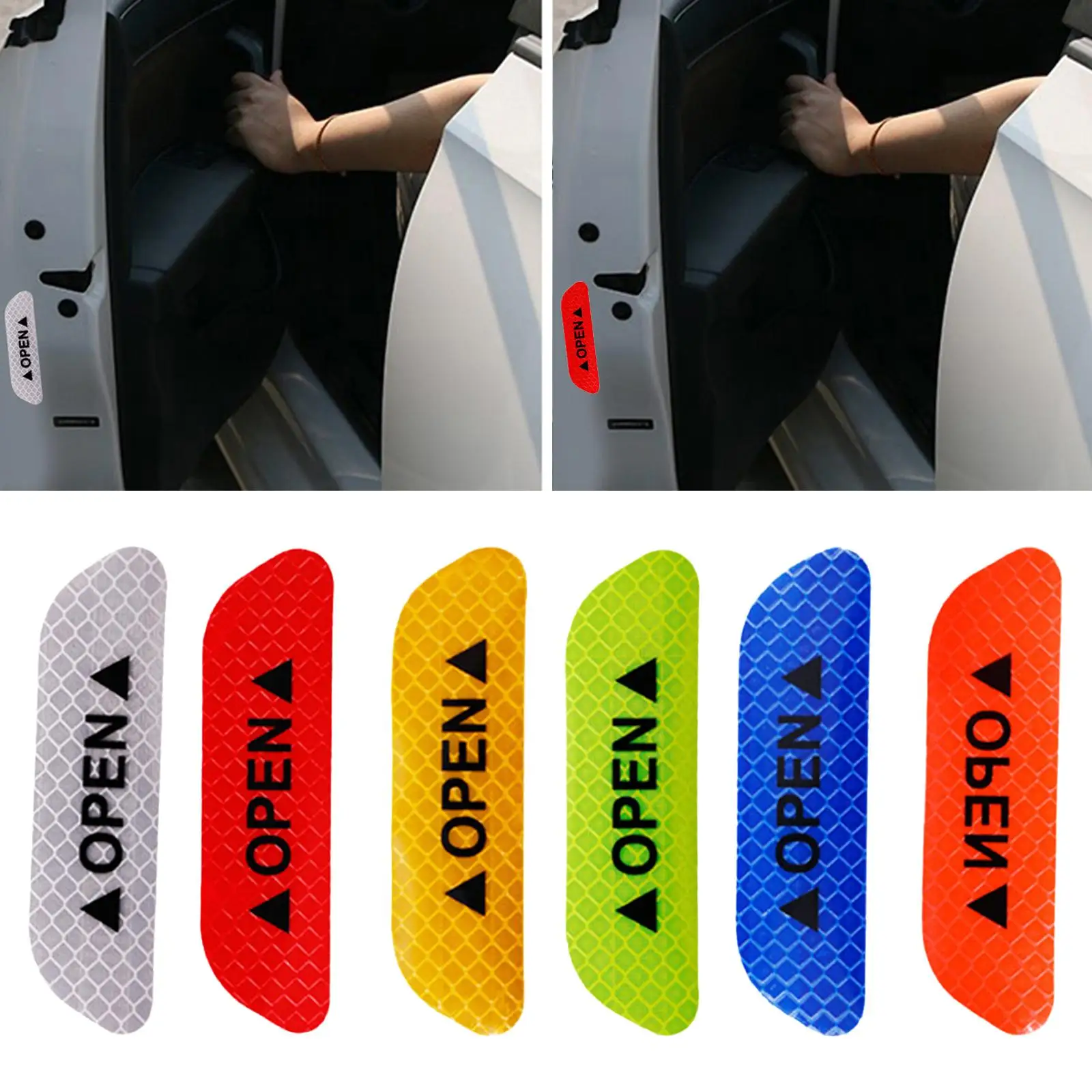 2Pcs Car Door Reflective Stickers Pet Durable Premium Replaces