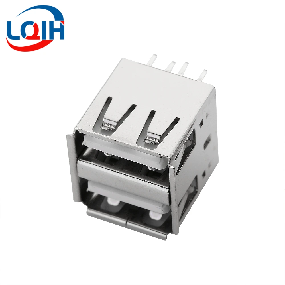 5PCS USB Double Layer AF180 Tara Base Direct Insert Double Layer Vertical 8pin Crimping Length 14.2mm