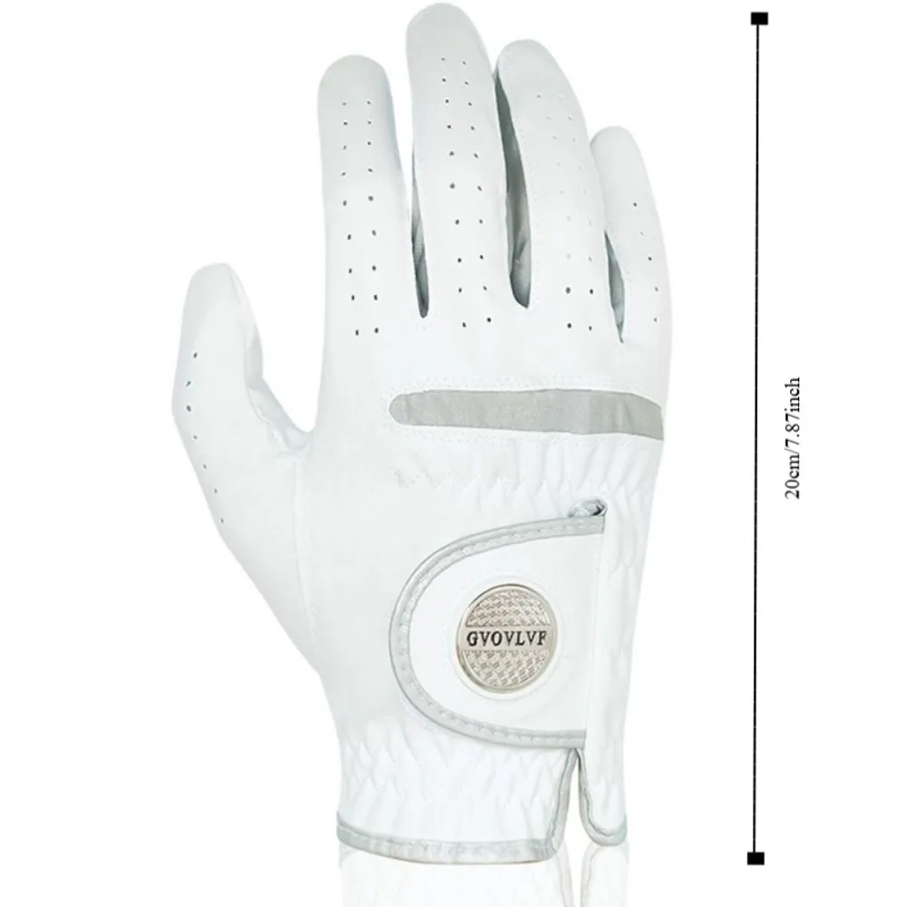 White Color Golf Glove Lightweight Design Detachable Marker Magnetic Marker Glove Breathable Fabric Breathable Golf Gloves - view 6
