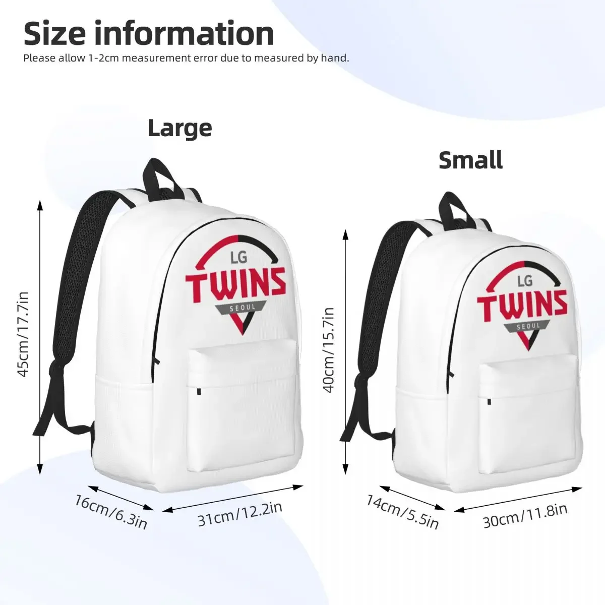 Lg Twins Baseball Team Sport Lover Backpack for Men Women Casual High School Work Daypack Laptop Computer Shoulder Bag Durable