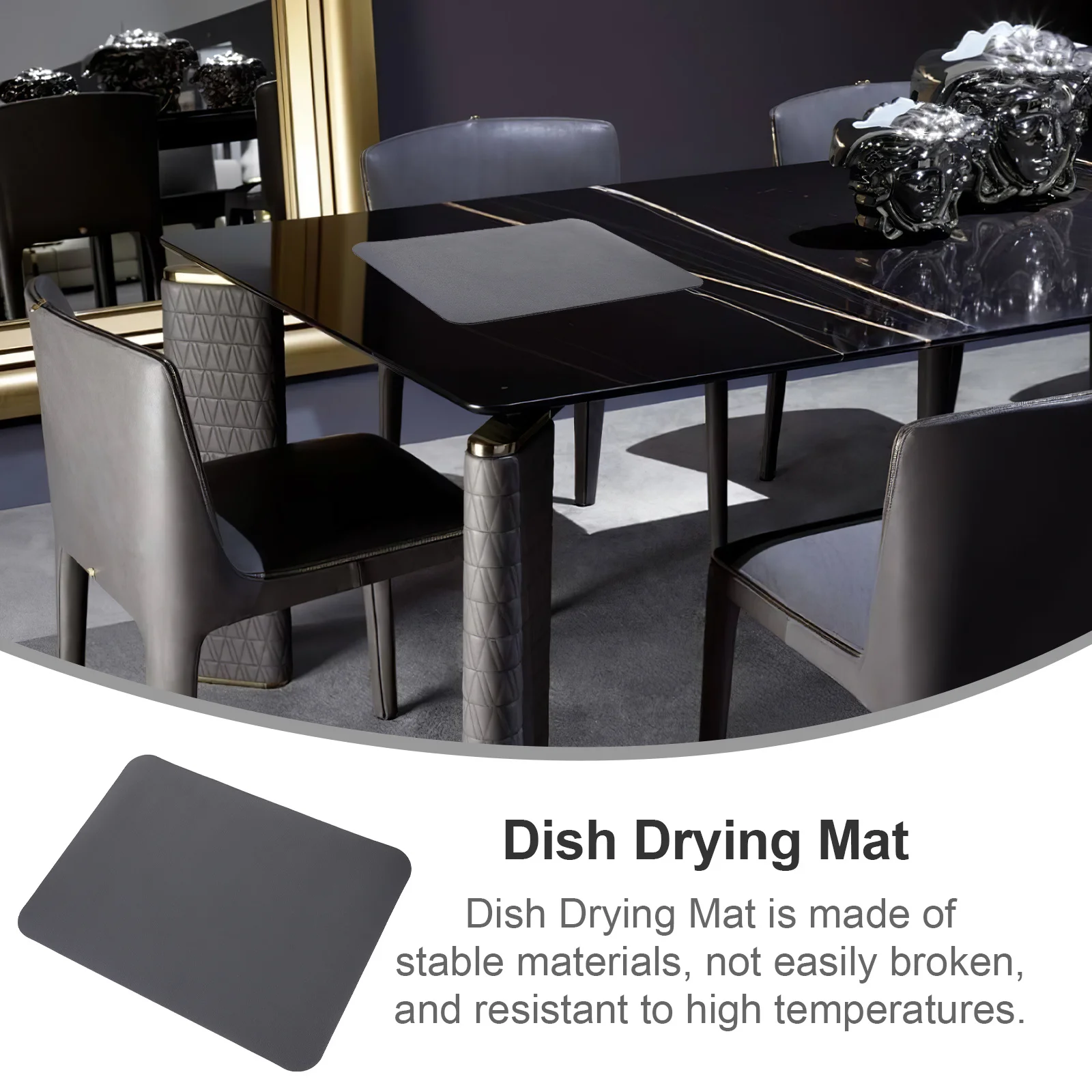 بساط تجفيف الأطباق كونترتوب المطبخ ماصة للماء عدم الانزلاق سميكة دياتوميت أدوات المائدة حصيرة متعددة الاستخدام تجفيف الوسادة للحوض #2