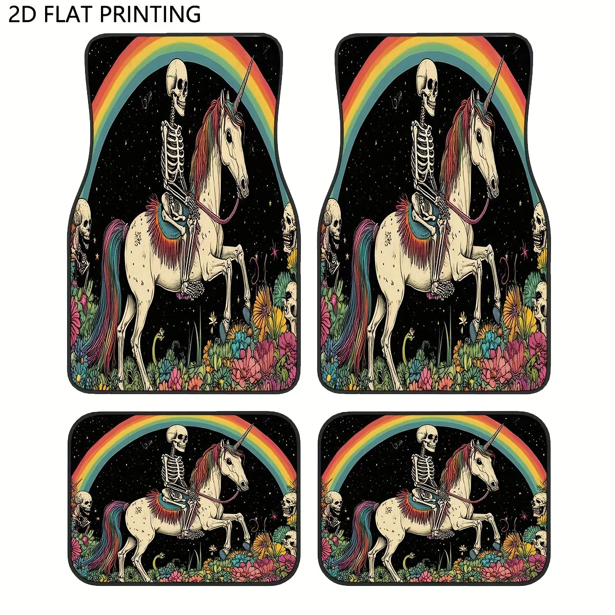 2pcs/4pcs Car Mats,Gothic Rainbow Automotive Floor Mats,Car Carpet,Car Decor Stuff Gifts For Car Enthusiasts, Car Accessories In