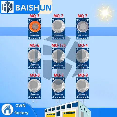 Kit de module de capteur de détection de gaz série MQ – comprend MQ-2, MQ-3, MQ-4, MQ-5, MQ-6, MQ-7, MQ-8, MQ-9, et MQ-135 pour la détection de gaz