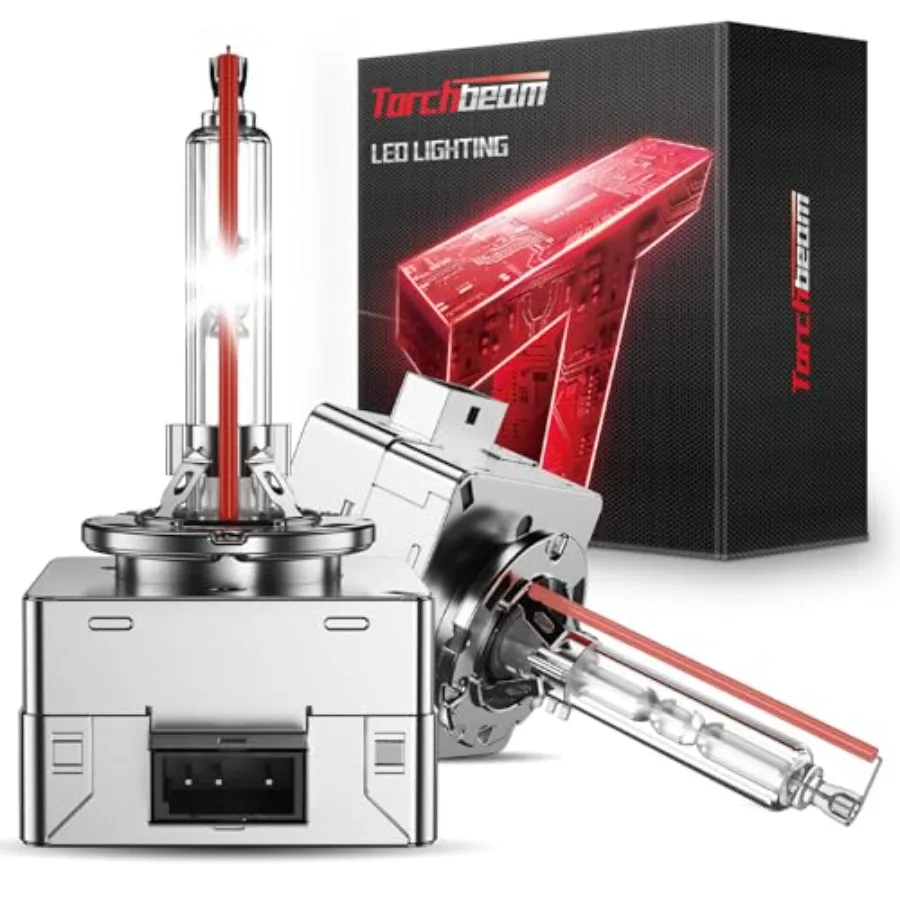 

D3S HID Headlights 400% Brightness HID Bulbs 6000K Diamond White Xenon Replacement Bulbs Metal Snap Ring and Base Lights Pack o