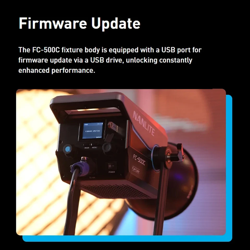 Nanlite 500w Bowens Mount Video Light FC-500C 2700-7500K RGB Full-color Monolight for Film Studio